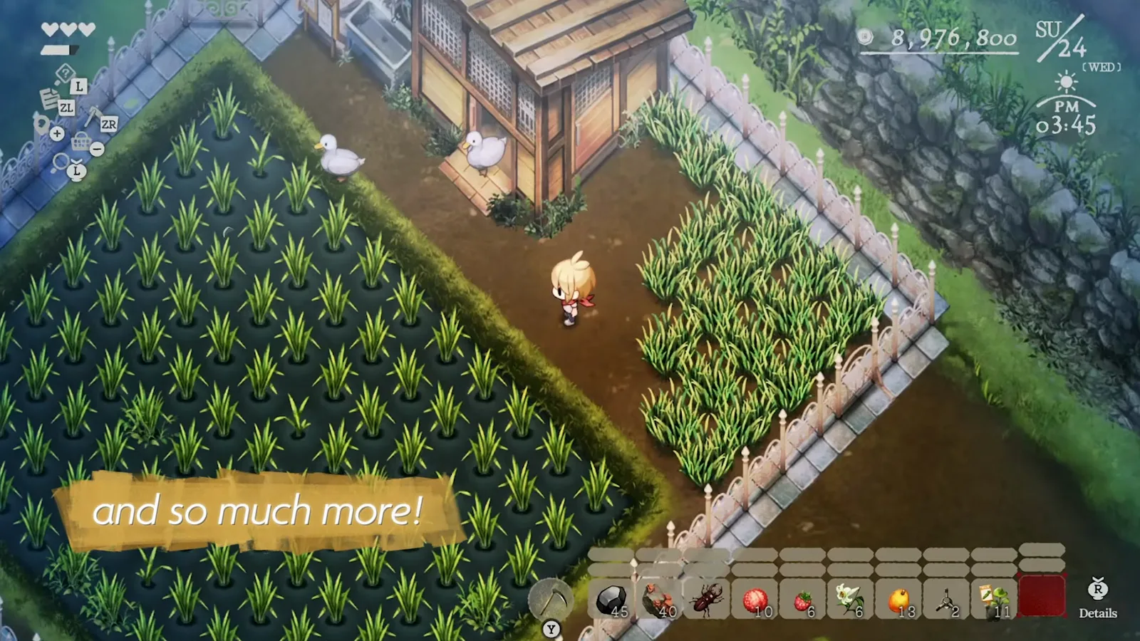 Village in the Shade trailer frame of flooded rice paddies, duck pens, and a shed highlighting everyday farming loops without horror set pieces.